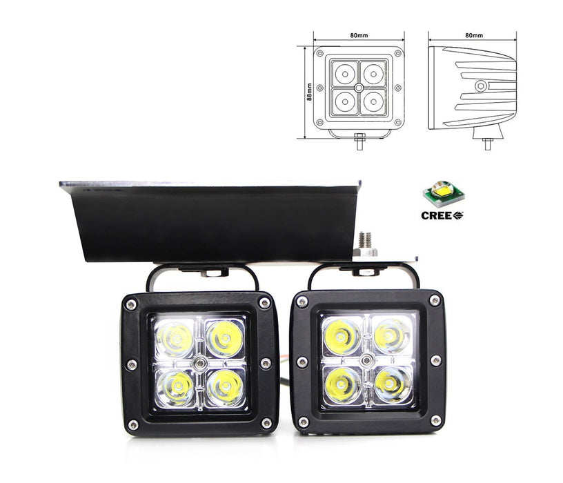 80W Dual LED Pods w/ Foglight Bracket/Wirings For Avalanche Silverado iJDMTOY.com 80W Dual LED Pods w/ Foglight Bracket/Wirings For Avalanche Silverado iJDMTOY.com