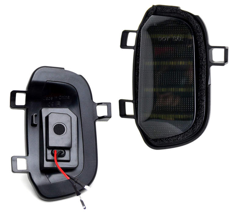 Smoked Lens Quad-Row Full LED Side Mirror Puddle Lights For 19+ Silverado Sierra