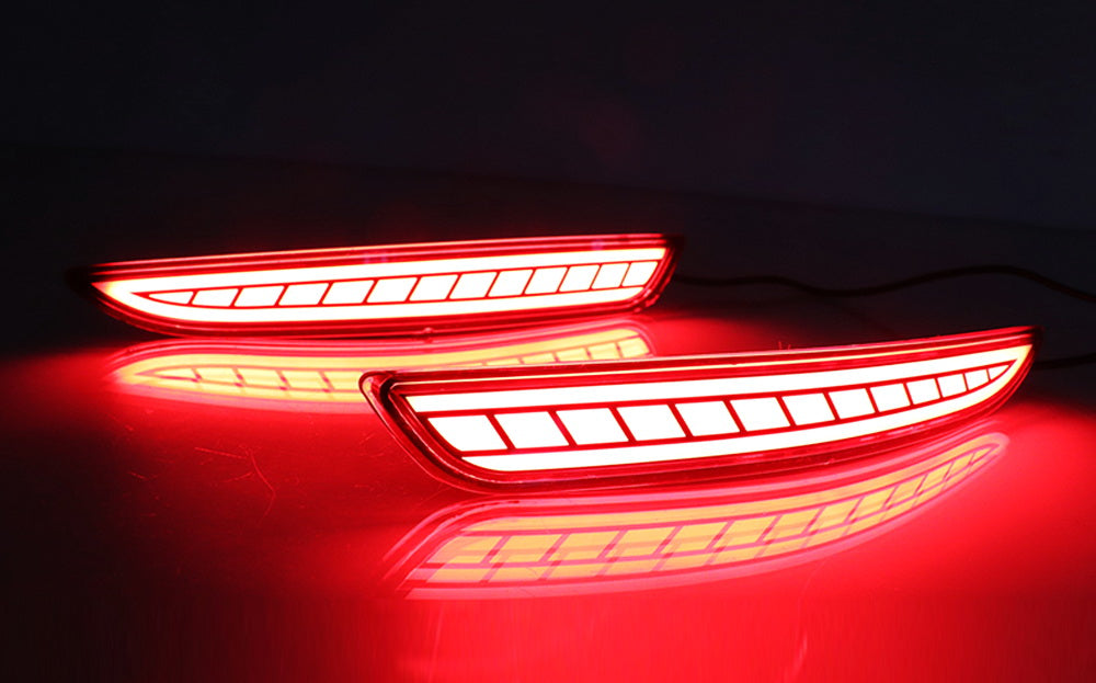 Dark Red Lens LED Bumper Reflector Lights w/ Sequential Blink For 2019-up Mazda3