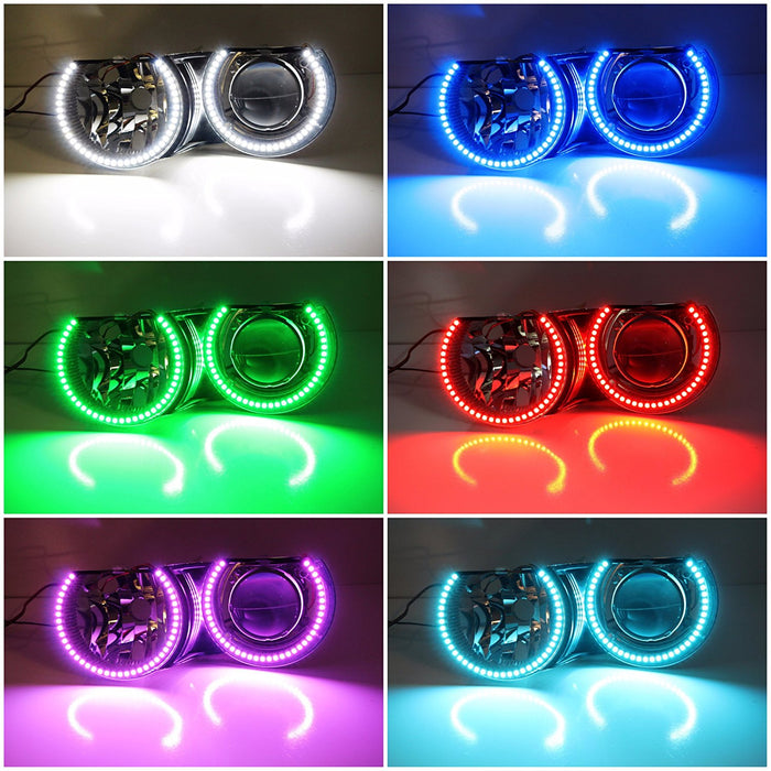 RGBW Color LED Angel Eyes Halo Rings For BMW E46 3Series, 07-14 Silver —  iJDMTOY.com
