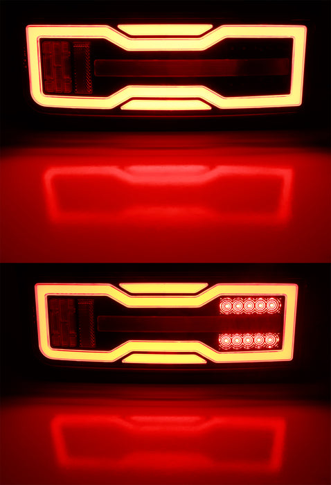 Bronco Style Clear/Dark Red Lens Full LED Taillamps w/ Turn/Brake/Reverse For H2