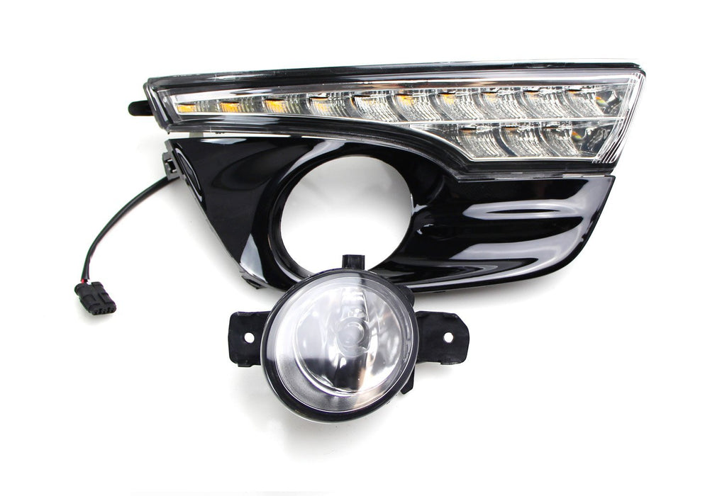 Switchback LED Daytime Running Lights w/ Clear Fog Lamps Kit For Nissan Altima
