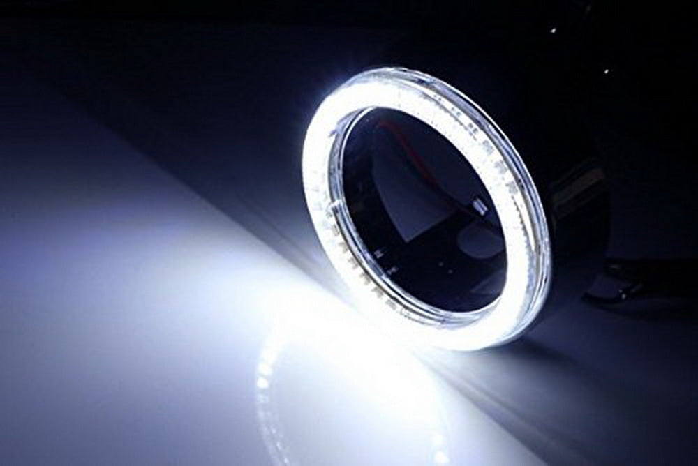 White 40-SMD LED Angel Eyes Halo Rings w/ Shroud For Fog Lights Retrofit DIY