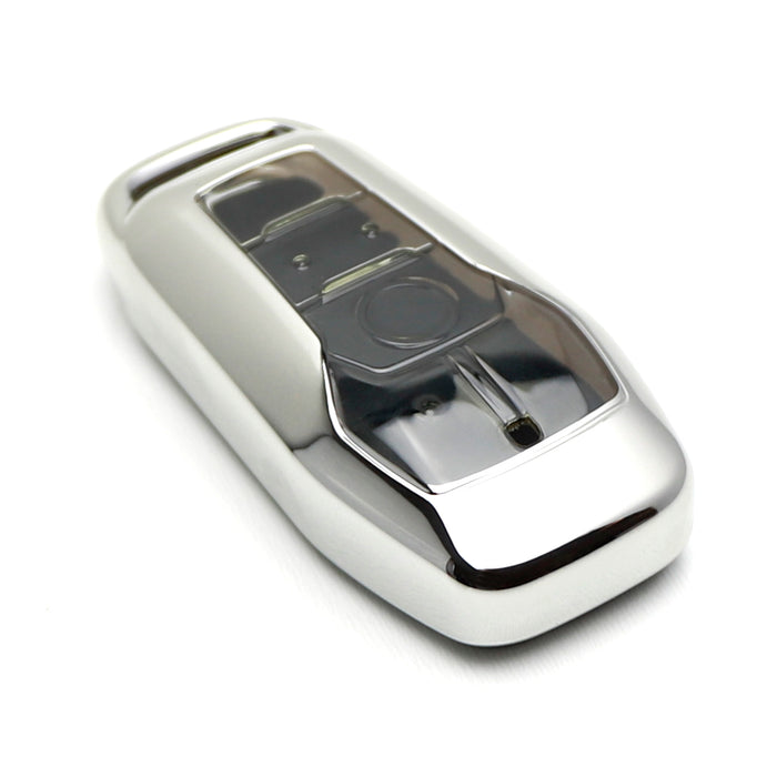 Chrome Silver TPU Key Fob Case For Ford / Lincoln 4/5-Button Intelligent Keyless