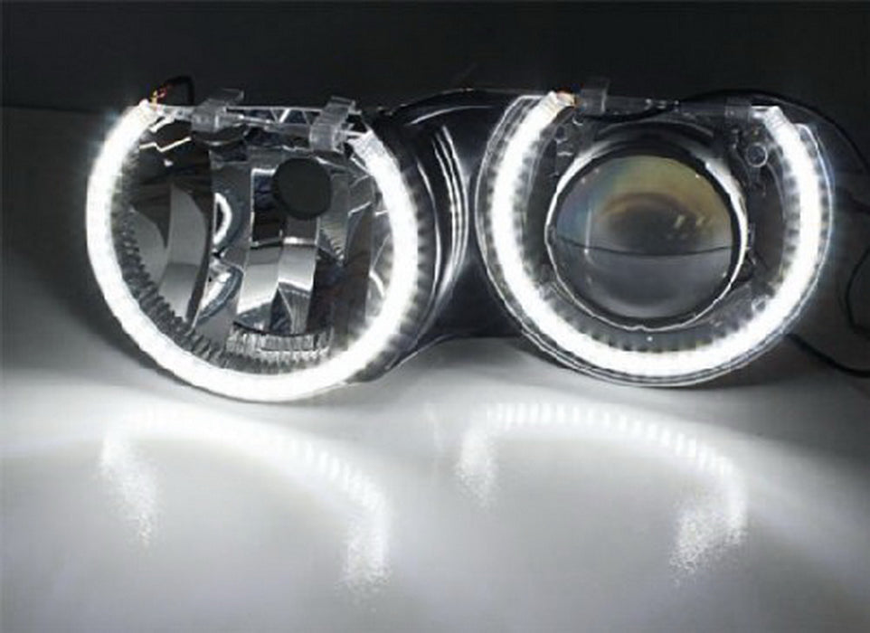 Switchback Dual-Color LED Angel Eye Halo Rings For BMW 3 5 7 Series Headlight