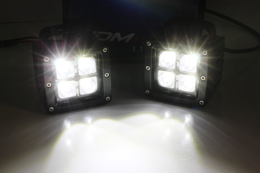 40W CREE LED Pods w/ Bracket, Fog Bezels Covers, Wirings For 16-23 Toyota Tacoma