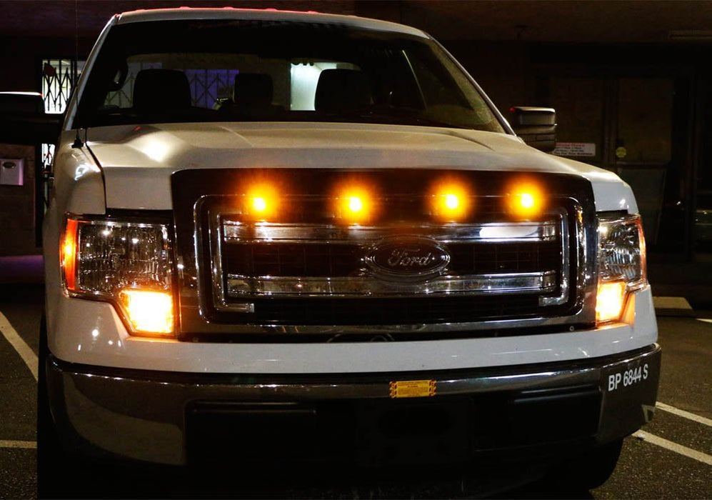 4pc Ford SVT Raptor Style LED Amber Grille Lighting Kit, Universal Fit ...