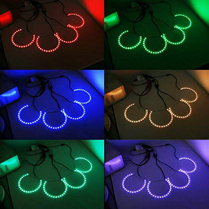 Wireless RGB 7-Color LED Angel Eyes Halo Rings Kit For 07-14 GMC Chevy ...