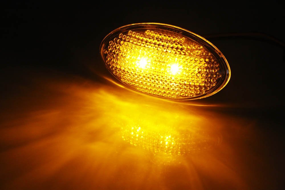 Clear Lens Side Marker Light Lamps w/ Amber LED For MINI Cooper MKI R50 R52 R53