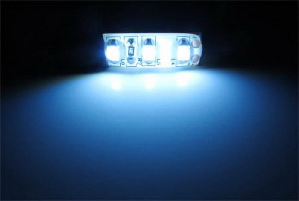 3-SMD White LED Strip Lights For Cup Holder Gauge Cluster Glove Box Foot Area