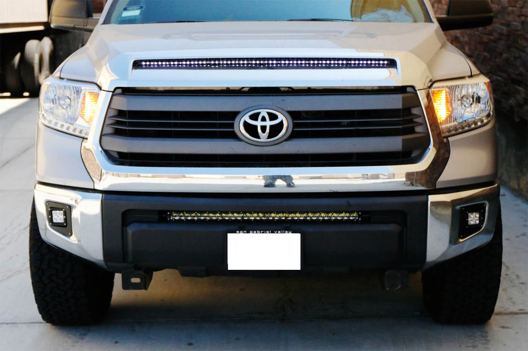 150W 30" LED Light Bar w/ Lower Bumper Brackets, Wirings For 14-21 Toyota Tundra