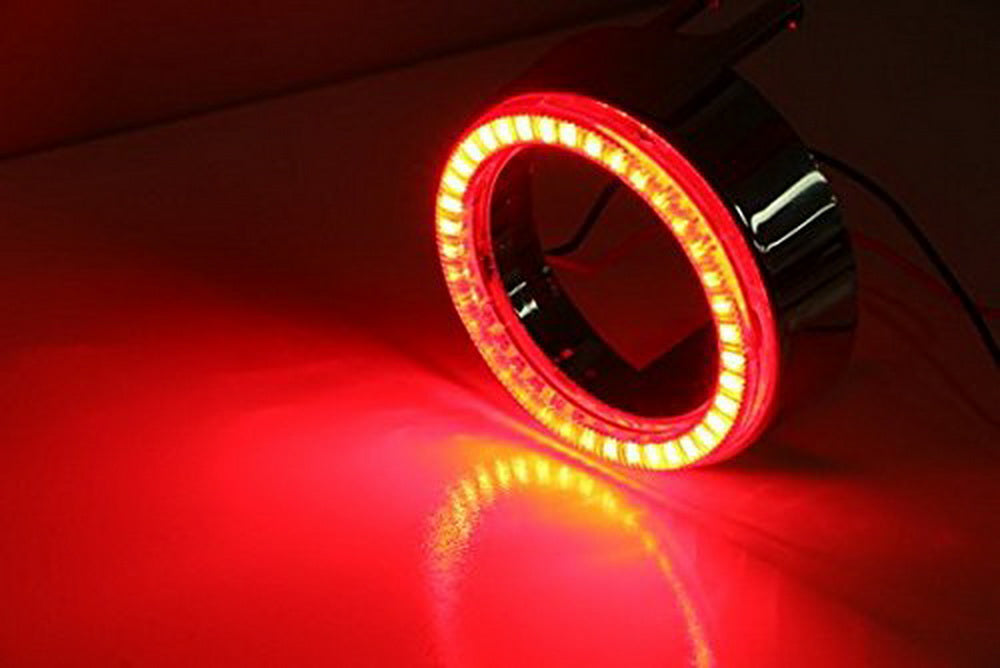 Red 40-SMD LED Angel Eyes Halo Rings w/ Shroud For Fog Lights Retrofit DIY