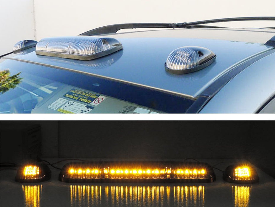EVERESTHD 5X Clear Lens Amber LED Cab Roof Marker Lights For 03-Up Volvo VNM/VNL Trucks