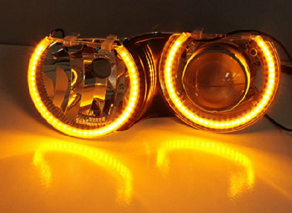 Switchback Dual-Color LED Angel Eye Halo Rings For BMW 3 5 7 Series He ...