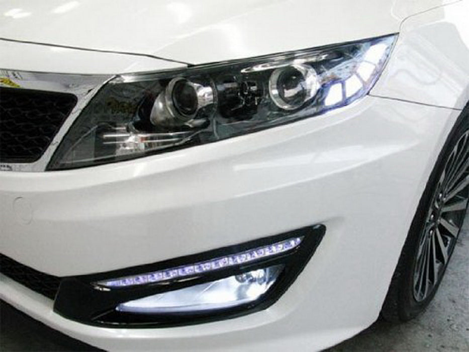 KSpeed 12-LED Daytime Running Light DRL Lamps For 2011-13 Kia Optima K5 w/ Bezel