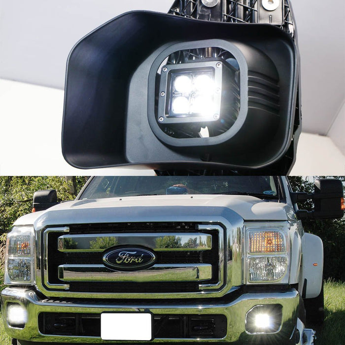 40W CREE LED Pods w/ Foglight Location Bracket/Wirings For 99-16 Ford F250 F350