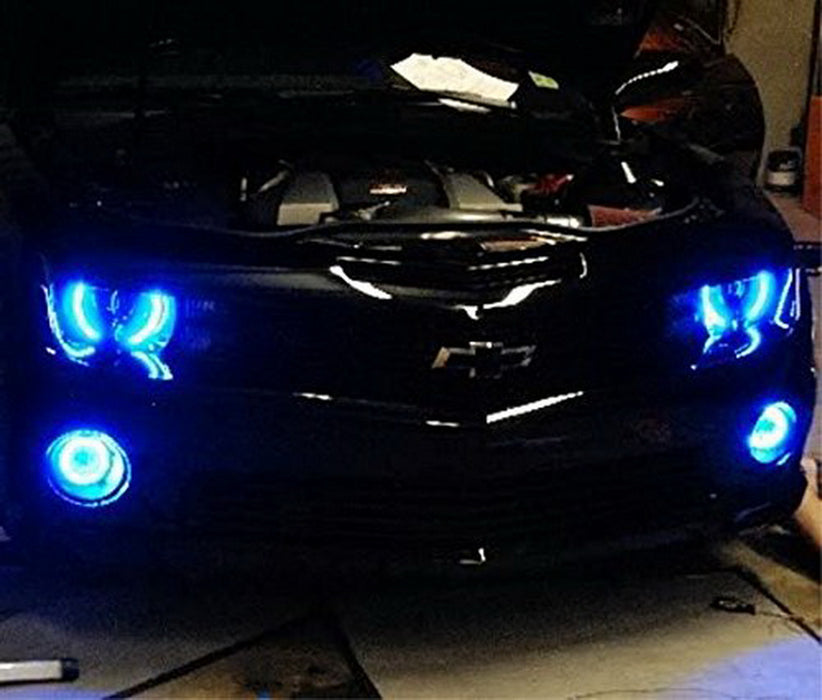 Blue 40-SMD LED Angel Eyes Halo Rings w/ Shroud For Fog Lights Retrofit DIY