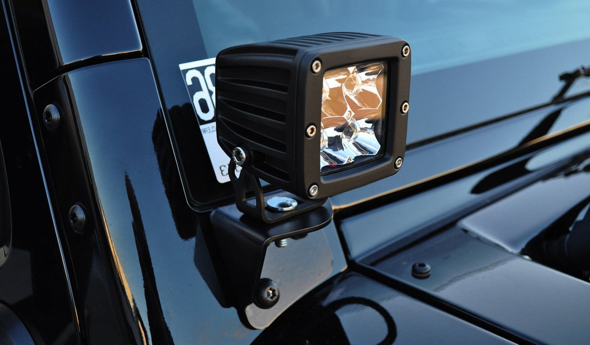 40W CREE LED Pod Kit w/ A-pillar Mounting Brackets For 07-up Jeep Wrangler JK