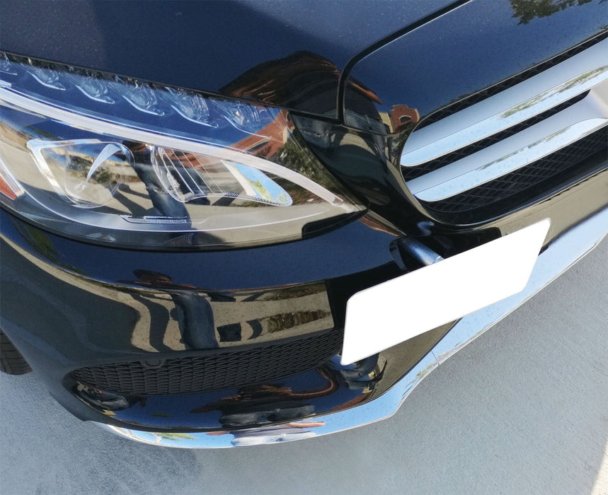 Bumper Tow Hook License Plate Mount Bracket For Mercedes C E GLK GLC GLE Class