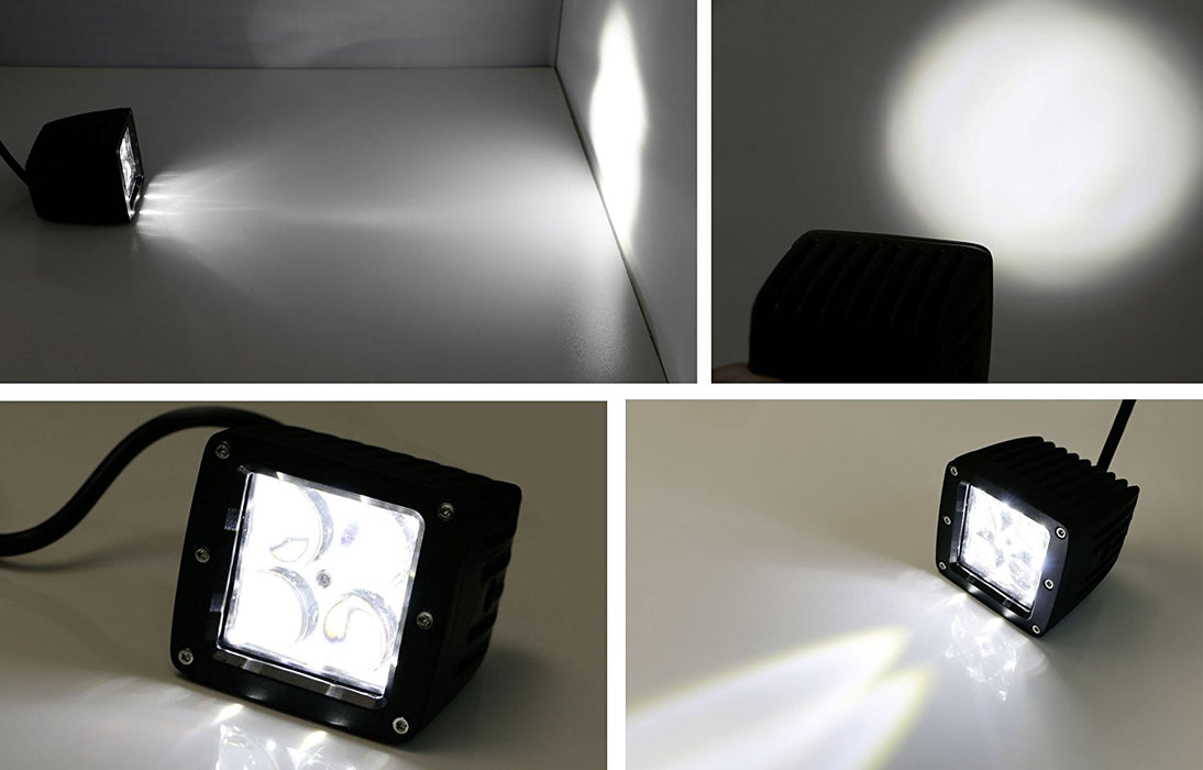 40W 4D Optic Projector LED Pods w/Foglight Brackets For 99-16 Ford F250 F-Series