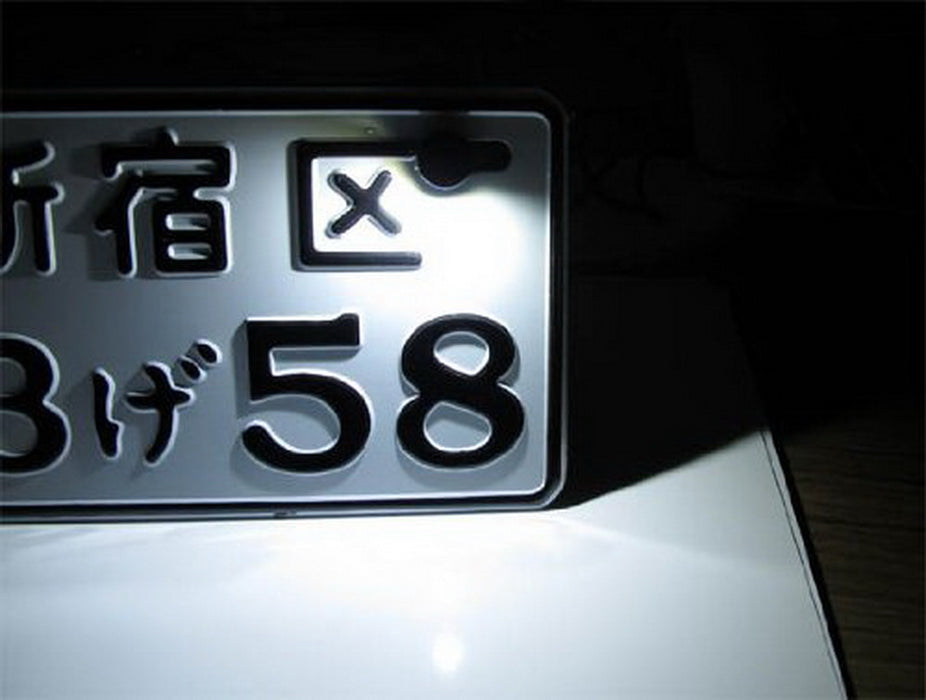 Chome White 5730-SMD Bolt-On LED License Plate Lights For Car Motorcycle Bike