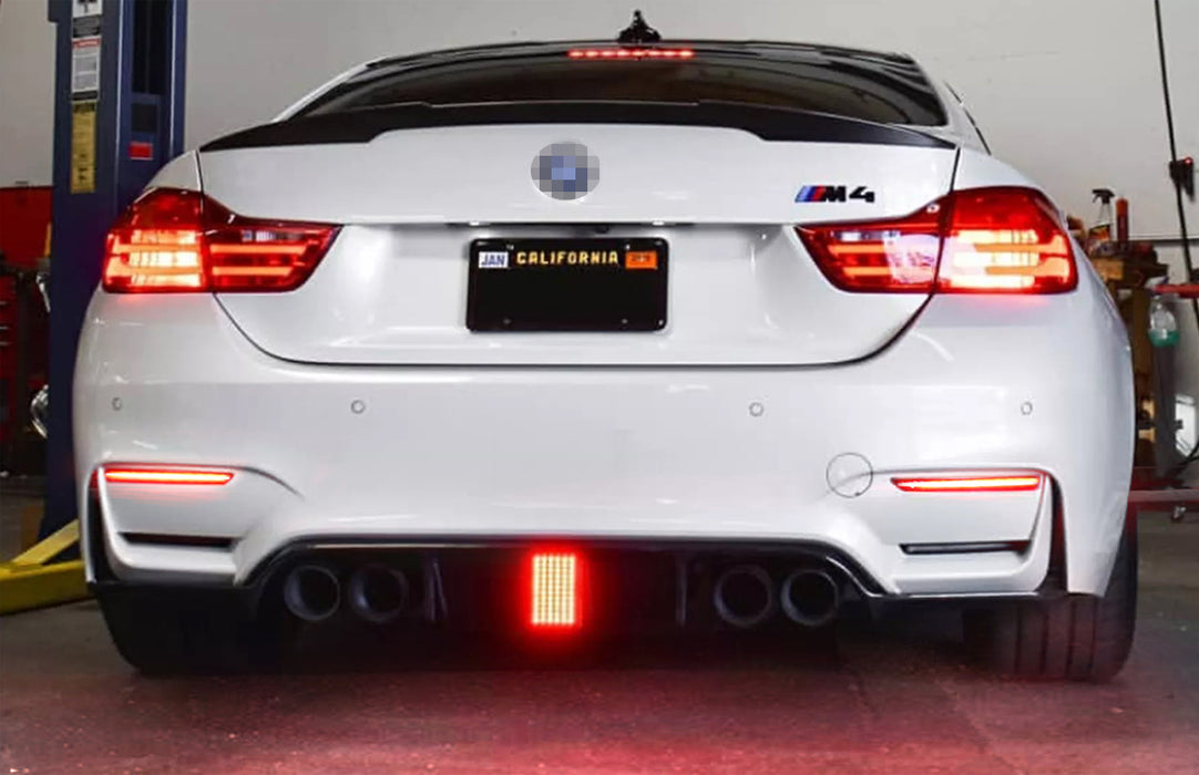 Smoked Lens 40-LED Rear Bumper Reflector Light Trims For BMW F80 M3, F82/F83 M4