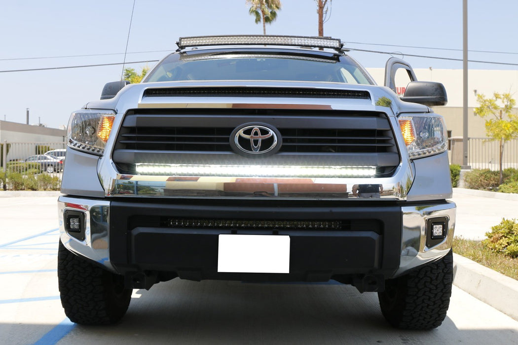 126W 45" LED Light Bar w/Behind Grille Mount Bracket For 2014-2021 Toyota Tundra