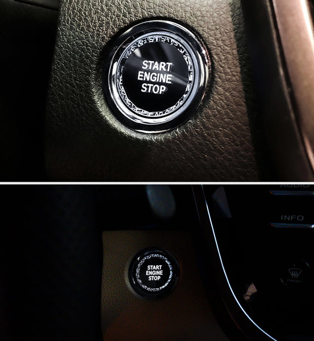 Black Trim Crystal Reflective Engine Push Start Button For 2019-up Mazda3 CX30