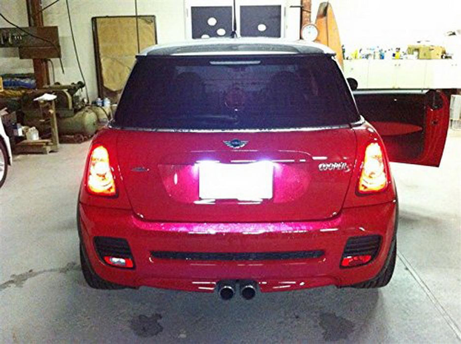 OEM-Fit 3W Full LED License Plate Light Kit For 2002-06 MINI Cooper Gen1 R50 R52 R53, Powered by 18-SMD Xenon White LED & Can-bus Error Free-iJDMTOY