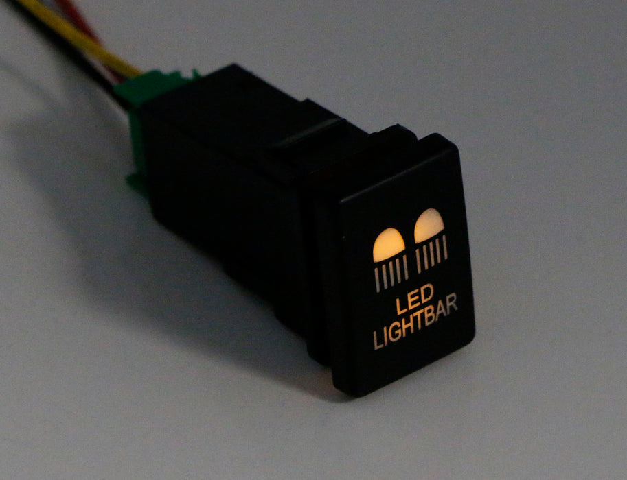 Factory Style 4-Pole 12V Push Button Switch w/ LED Light Bar Indicator ...