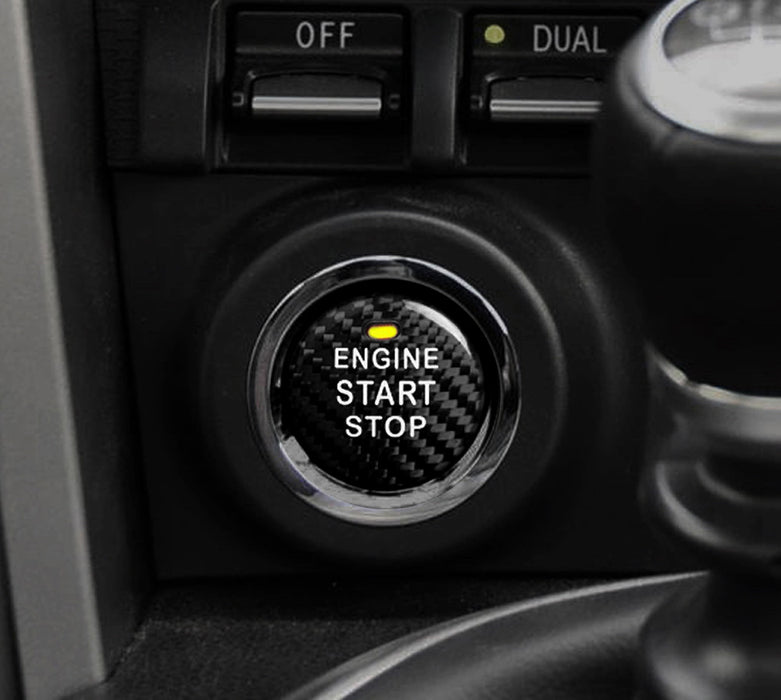 Black Real CarbonFiber Engine Push Start Button For Subaru BRZ Crosstrek WRX STI