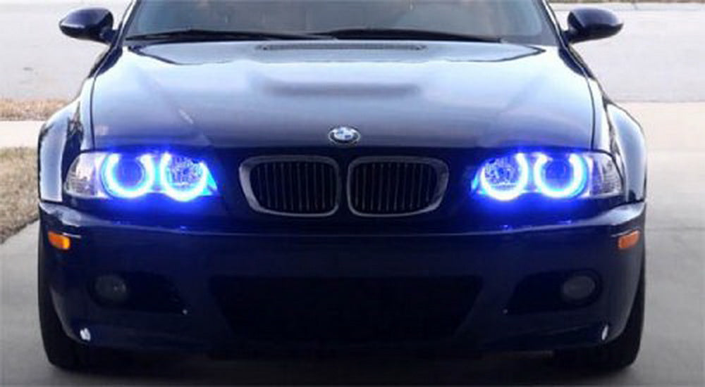 RGB Xenon Headlight RGB LED Angel Eyes Lights For BMW E38 E39 E46 3 5 7  Series