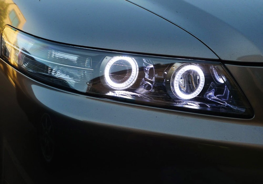 7000K Xenon White LED Angel Eye Halo Rings Kit For 2007-08 Acura TL or ...