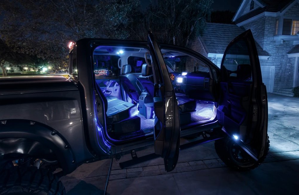 4 x 12" RGB 7 Color LED Knight Rider Scanner Car Interior Lighting Bar + Remote