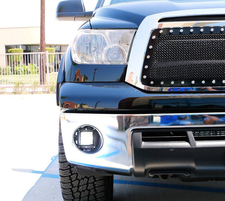 FS 40W CREE LED Pods w/ Foglights Location Bezel Covers, Wiring For 07-13 Tundra