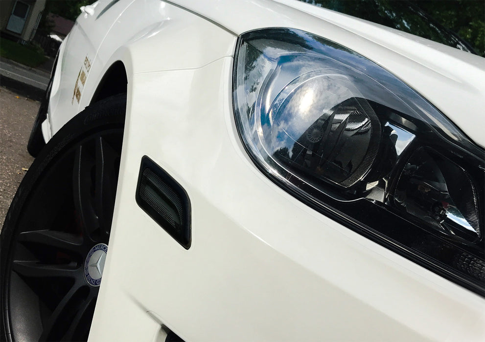 thumbnail image 2 of Euro Smoked LED Side Marker Lights For Mercedes W204 C250 C300 2012-2014 – White Light, Black Housing 2 of 4