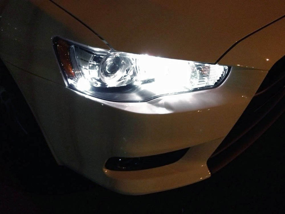 Xenon White Reflector LED Bulbs For 08+ Mitsubishi Lancer Evo Daytime DRL Lights