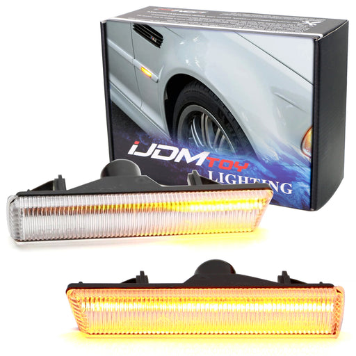 Clear Lens Sequential Blink LED Fender Side Marker Lights For BMW E46 M3, E38 7s