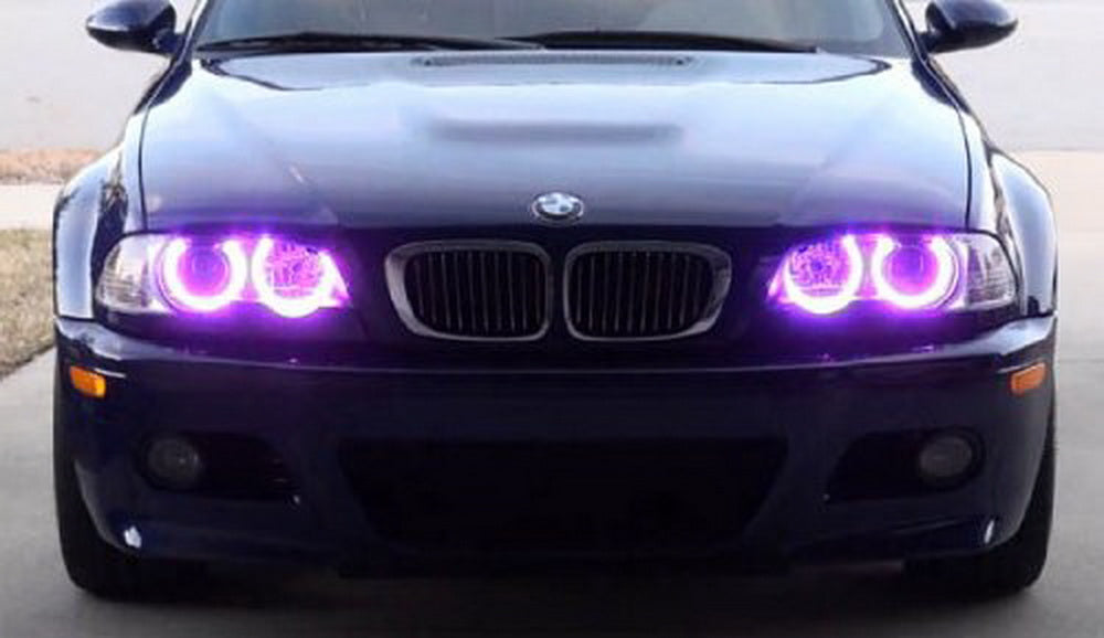 Xenon Headlight RGB Multi-Color LED Angel Eyes For BMW E38 E39 E46 3 5 7 Series