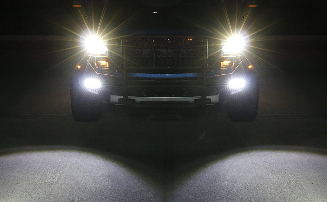 72W CREE LED Fog Light w/ Bumper Mounting Bracket, Wirings For 10-14 Ford Raptor