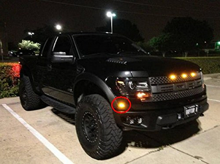 4pc Ford SVT Raptor Style LED Amber Grille Lighting Kit, Universal Fit ...