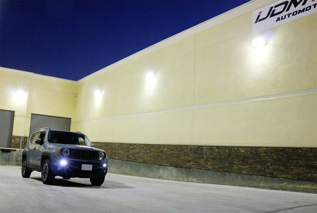 (2) 6500K White LED Daytime Running Light Bulbs For 2015-2019 Jeep Renegade
