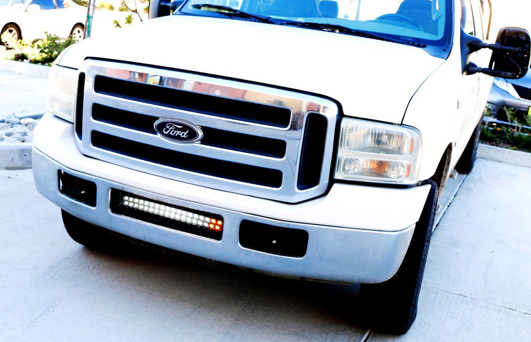 Strobe Function Lower Grill LED Ligth Bar w/ Bracket Wire For 99-07 Ford F250...