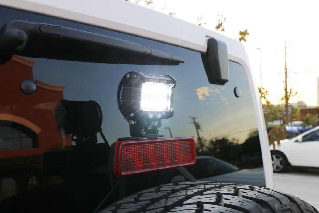 36W LED Pod Light w/ Above 3rd Brake Bracket, Wiring For 07-17 Jeep Wrangler JK