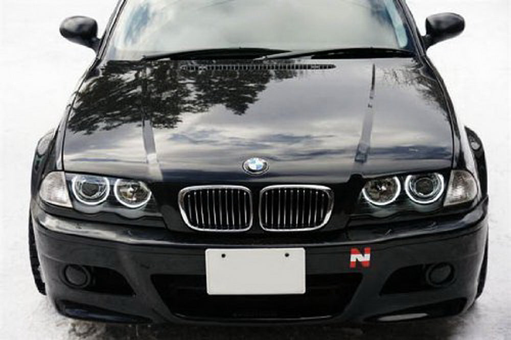 Headlights BMW E46 sedan Angel Eyes Black