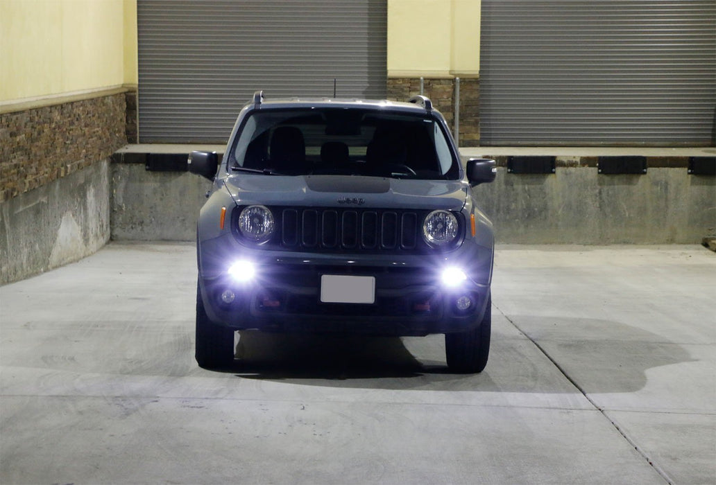 (2) 6500K White LED Daytime Running Light Bulbs For 2015-2019 Jeep Renegade