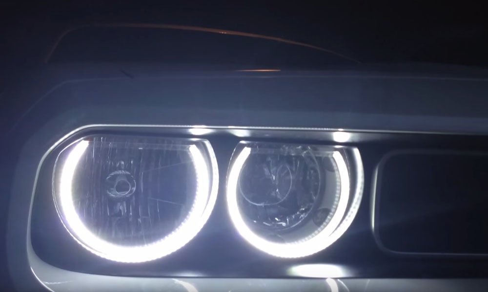 White LED Angel Eye Halo Rings Kit For 08-14 Dodge Challenger Headlight Retrofit