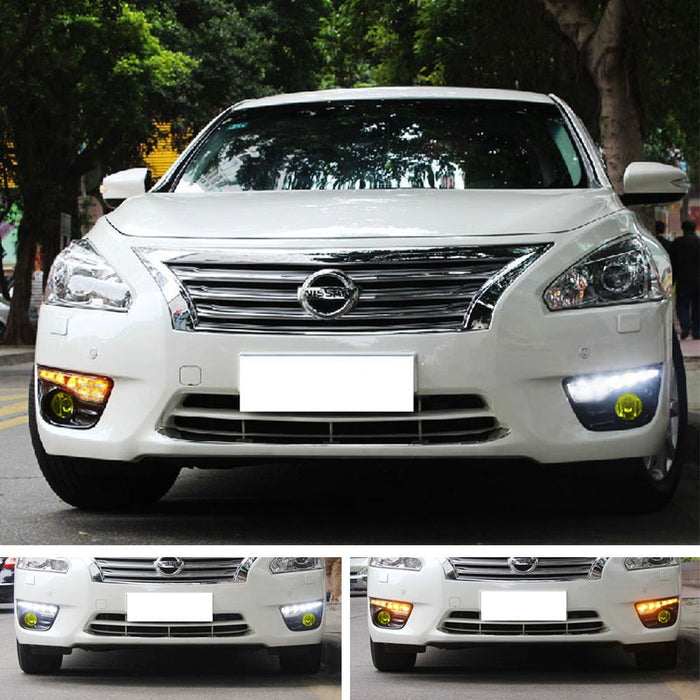 Switchback LED Daytime Running Lights w/ Yellow Fog Lamps Kit For Nissan Altima