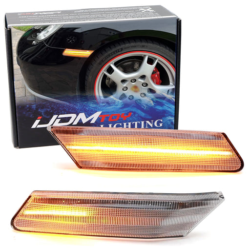 Clear Lens Sequential Blink Full LED Side Markers For Porsche Cayman/Boxster 911