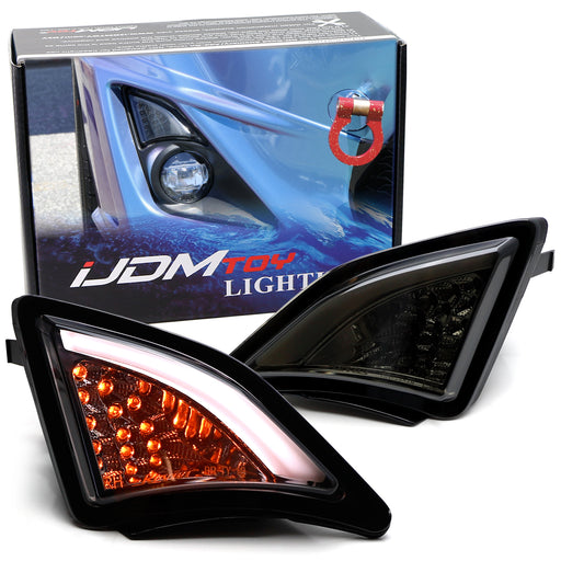 JDM Smoked Lens Full LED Front Turn Signal Lights + 3D LED Parking For Scion FRS
